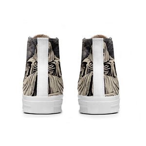 Resalta tu estilo con las zapatillas de lona de caña media Skeleton para hombre y mujer