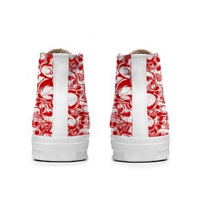 Resalta tu estilo con las zapatillas de lona de caña media Skeleton para hombre y mujer