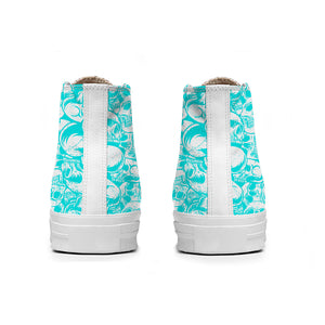Resalta tu estilo con las zapatillas de lona de caña media Skeleton para hombre y mujer