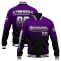 Chaqueta universitaria personalizada estilo Letterman para hombres-mujeres y jóvenes-color morado y negro