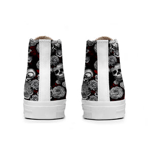 Resalta tu estilo con las zapatillas de lona de caña media Skeleton para hombre y mujer