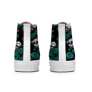 Resalta tu estilo con las zapatillas de lona de caña media Skeleton para hombre y mujer
