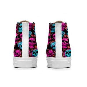 Resalta tu estilo con las zapatillas de lona de caña media Skeleton para hombre y mujer
