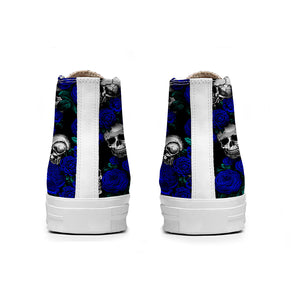 Resalta tu estilo con las zapatillas de lona de caña media Skeleton para hombre y mujer