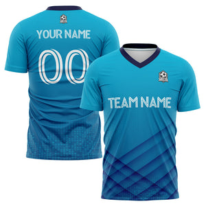 custom soccer uniform jersey kids adults personalized set jersey shirt blue