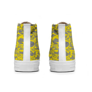 Resalta tu estilo con las zapatillas de lona de caña media Skeleton para hombre y mujer