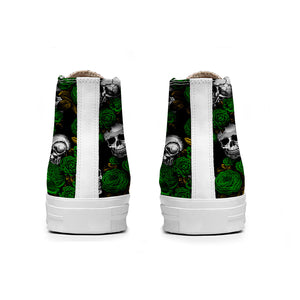 Resalta tu estilo con las zapatillas de lona de caña media Skeleton para hombre y mujer