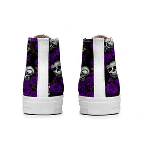 Resalta tu estilo con las zapatillas de lona de caña media Skeleton para hombre y mujer