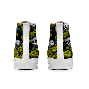 Resalta tu estilo con las zapatillas de lona de caña media Skeleton para hombre y mujer