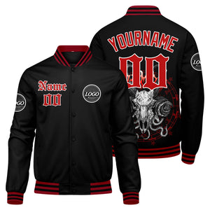 Chaqueta universitaria personalizada estilo Letterman para hombres-mujeres y jóvenes-color rojo