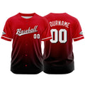 Camiseta de béisbol con dise?o personalizado estampado a todo color rojo y negro