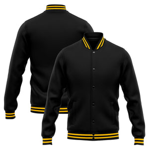 Chaqueta universitaria personalizada estilo Letterman para hombres-mujeres y jóvenes-color amarillo y negro
