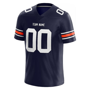 customized  authentic football jersey navy-white-orange mesh
