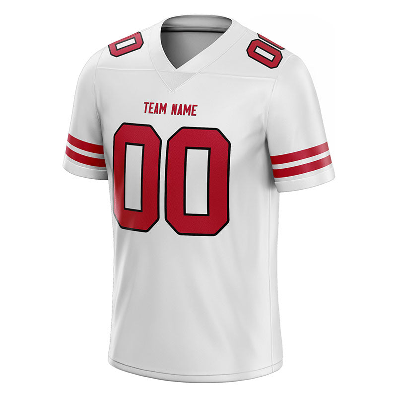 custom authentic football jersey white-red mesh