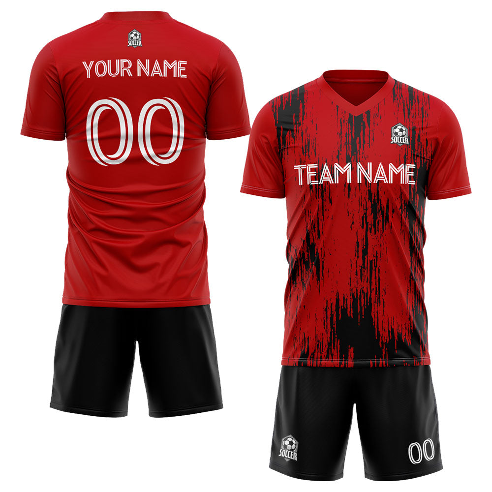 custom soccer uniform jersey kids adults personalized set jersey shirt red