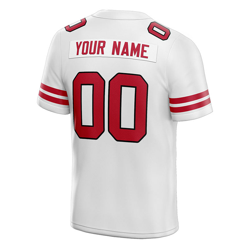 custom authentic football jersey red-white mesh