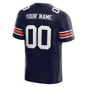 customized  authentic football jersey navy-white-orange mesh
