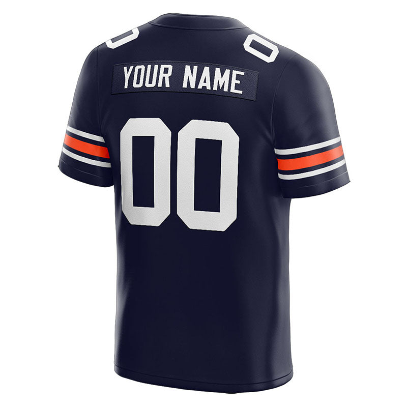 customized  authentic football jersey navy-white-orange mesh