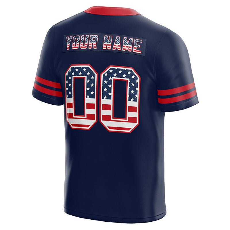 personal custom authentic pretty football jersey red-navy-white mesh