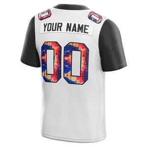 customized authentic tie dye football jersey white-black mesh
