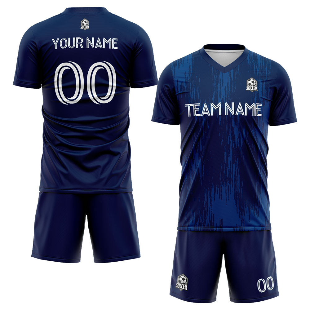 custom soccer set jersey kids adults personalized soccer navy