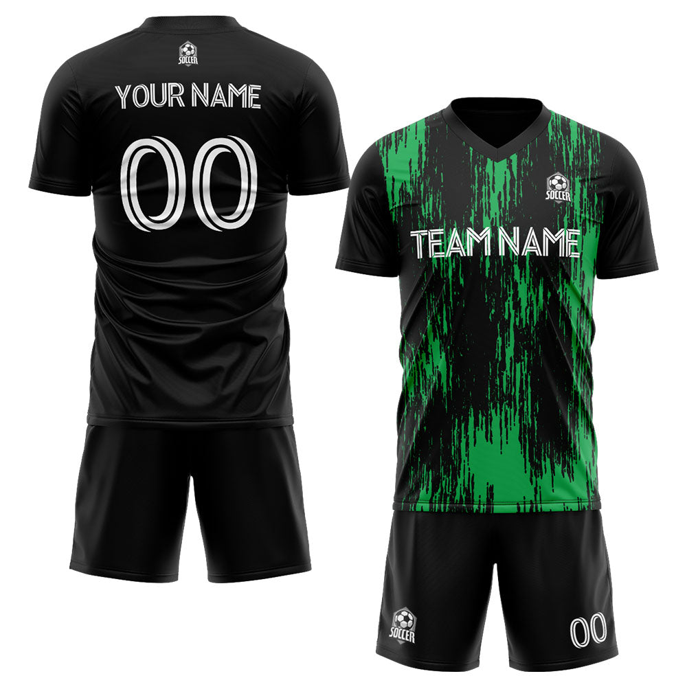 custom soccer set jersey kids adults personalized soccer green