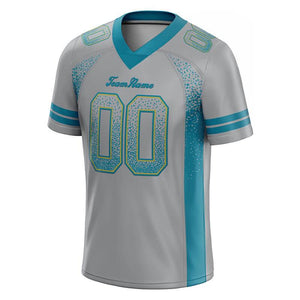 custom authentic drift fashion football jersey gray-teal mesh