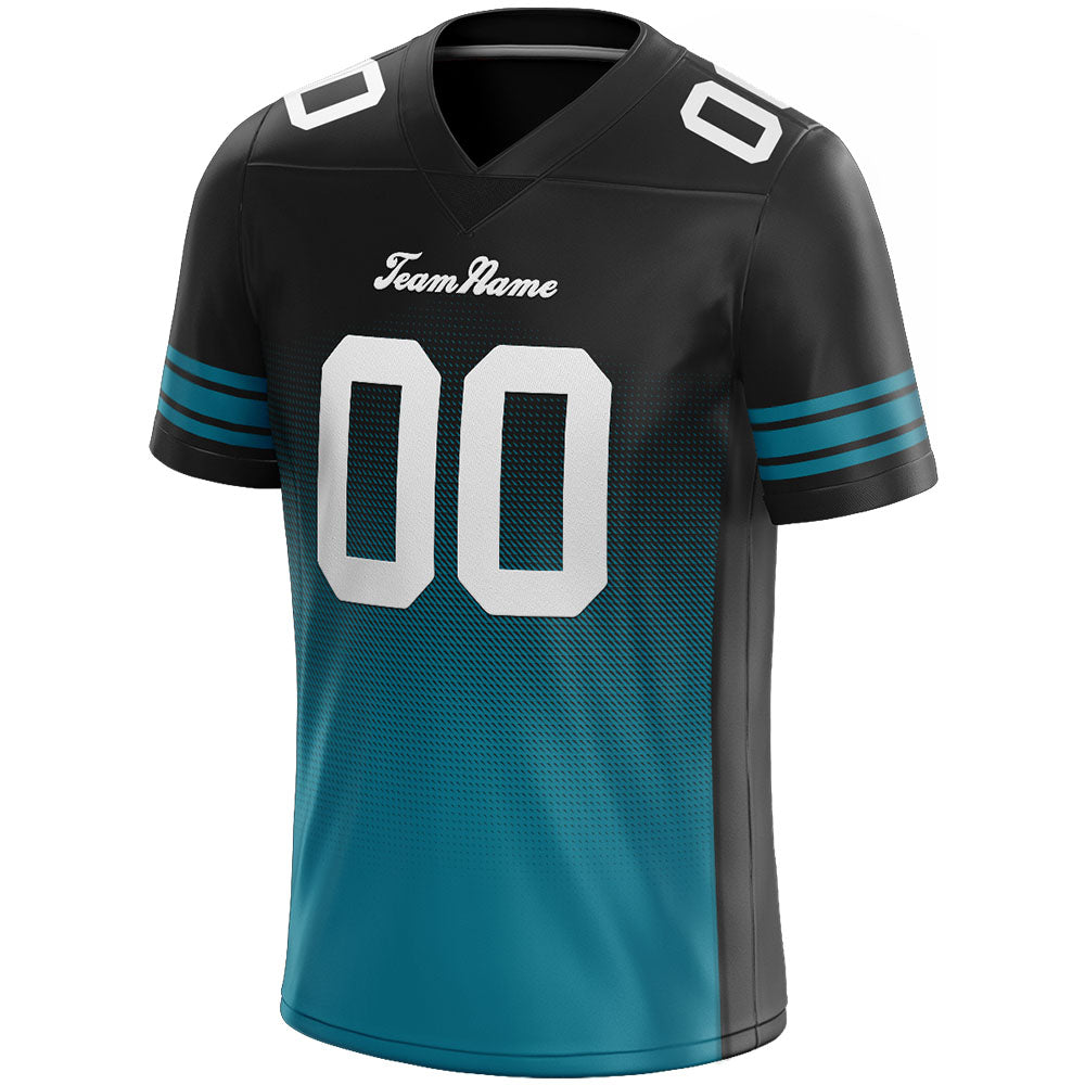 custom authentic drift fashion football jersey black-teal