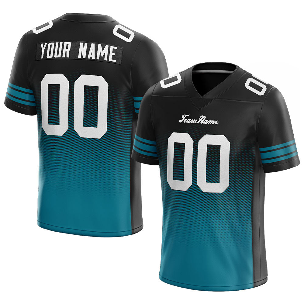 custom authentic drift fashion football jersey black-teal