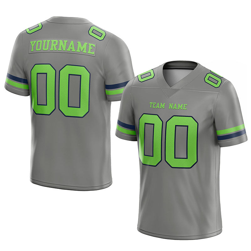 customized authentic football jersey navy grey -white mesh