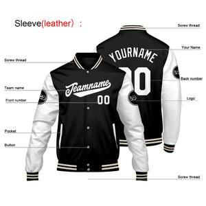 Chaquetas universitarias personalizadas en blanco y negro para hombres & mujeres y jóvenes & Chaquetas Letterman personalizadas