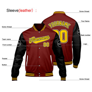 Chaquetas universitarias rojas y negras personalizadas para hombres & mujeres y jóvenes & Chaquetas Letterman personalizadas