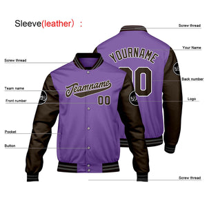 Chaquetas universitarias personalizadas de color morado y marrón para hombres & mujeres y jóvenes & Chaquetas Letterman personalizadas