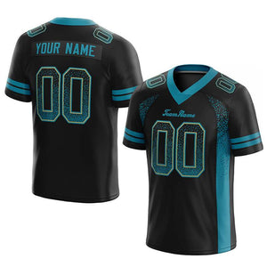 custom authentic drift fashion football jersey black-teal mesh