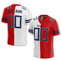 custom authentic split fashion football jersey red-white-navy mesh