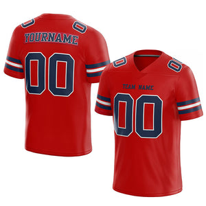 customized authentic football jersey red navy-white mesh