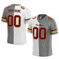 custom authentic split fashion football jersey gray-white-burgundy mesh