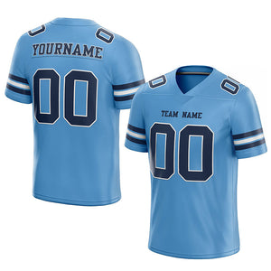 customized authentic football jersey powder blue navy -white mesh