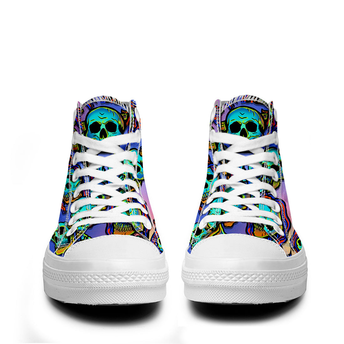Resalta tu estilo con las zapatillas de lona de caña media Skeleton para hombre y mujer