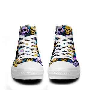 Resalta tu estilo con las zapatillas de lona de caña media Skeleton para hombre y mujer