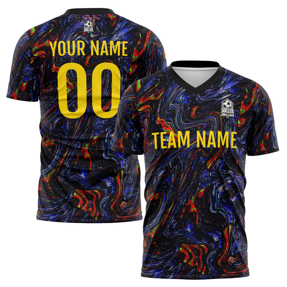 Uniforme de fútbol personalizado para niños y adultos & conjunto personalizado & camiseta negra y fluida