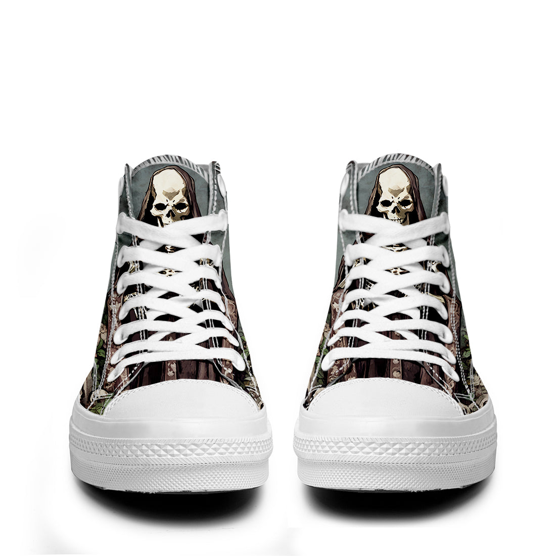 Resalta tu estilo con las zapatillas de lona de caña media Skeleton para hombre y mujer
