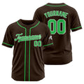 Camiseta de béisbol personalizada con diseño bordado & estilo hip hop & color marrón y verde