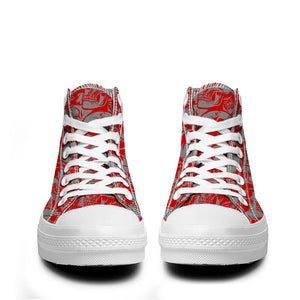 Resalta tu estilo con las zapatillas de lona de caña media Skeleton para hombre y mujer