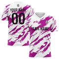 Uniforme de fútbol personalizado para niños y adultos & conjunto personalizado & camiseta desgastada & rosa y blanca