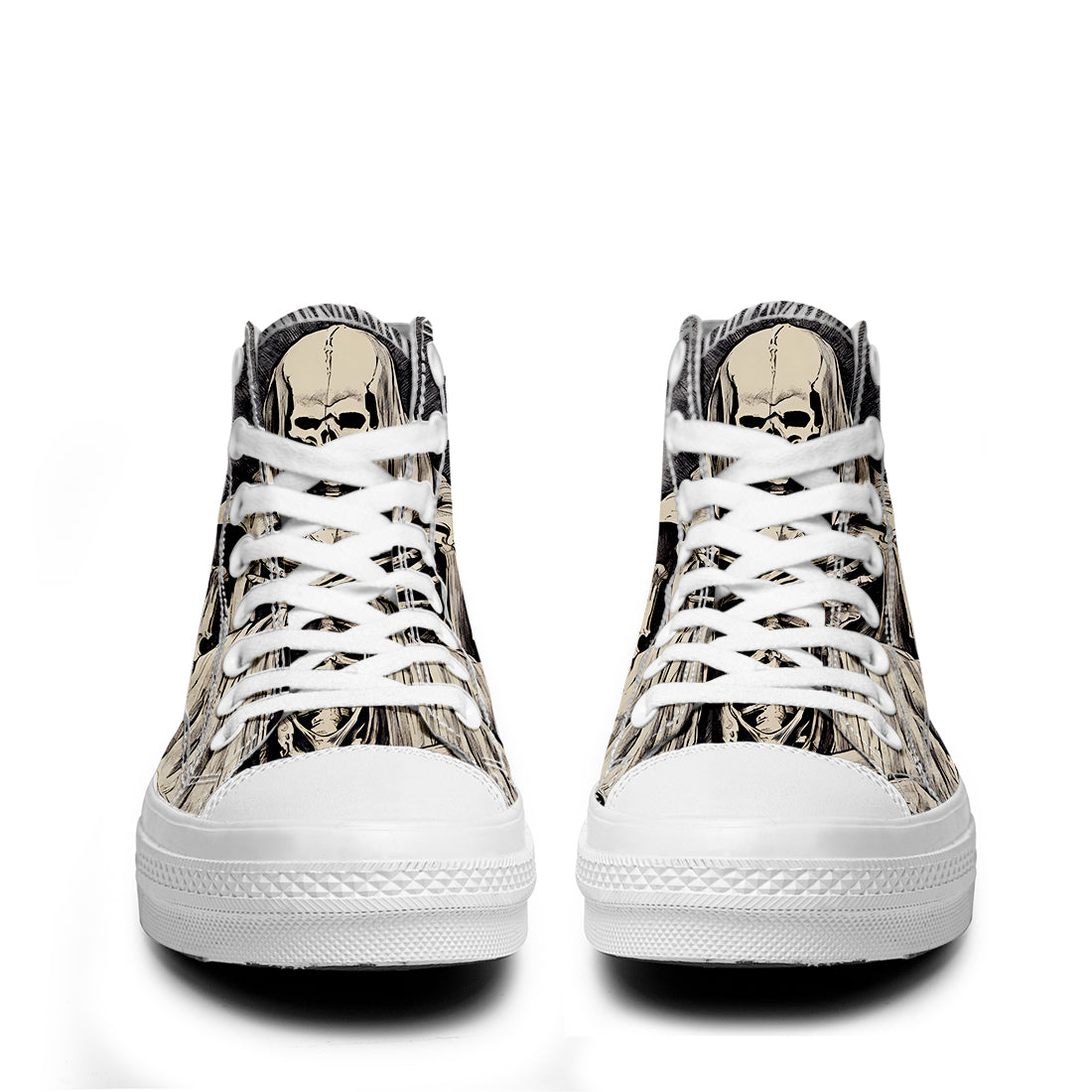 Resalta tu estilo con las zapatillas de lona de caña media Skeleton para hombre y mujer