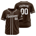 Camiseta de béisbol personalizada con diseño bordado & estilo hip hop & color marrón y blanco