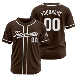 Camiseta de béisbol personalizada con diseño bordado & estilo hip hop & color marrón y blanco