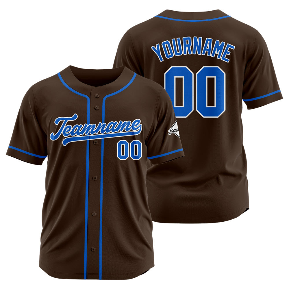 Camiseta de béisbol personalizada con diseño bordado & estilo hip hop & color marrón-azul marino