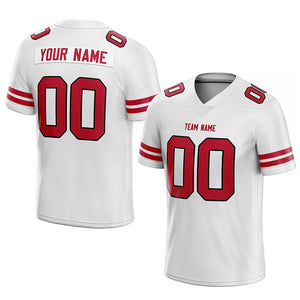 custom authentic football jersey white-red mesh